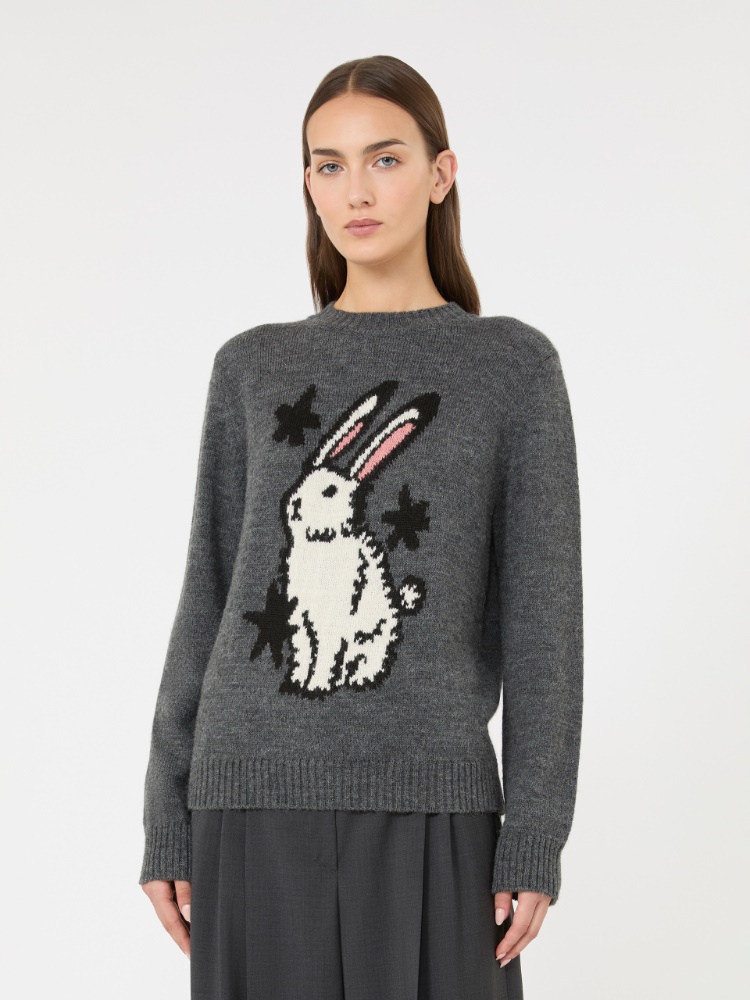 Alpaca and wool-blend yarn sweater - MEDIUM GREY - Max Mara - 2