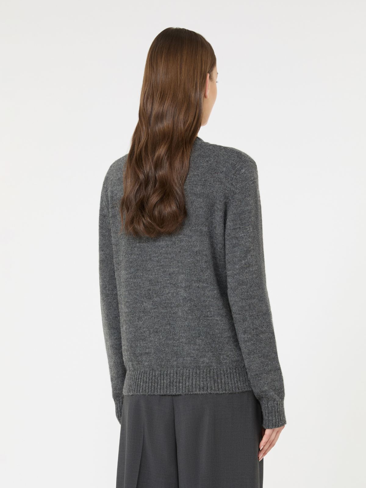 Alpaca and wool-blend yarn sweater - MEDIUM GREY - Max Mara - 3