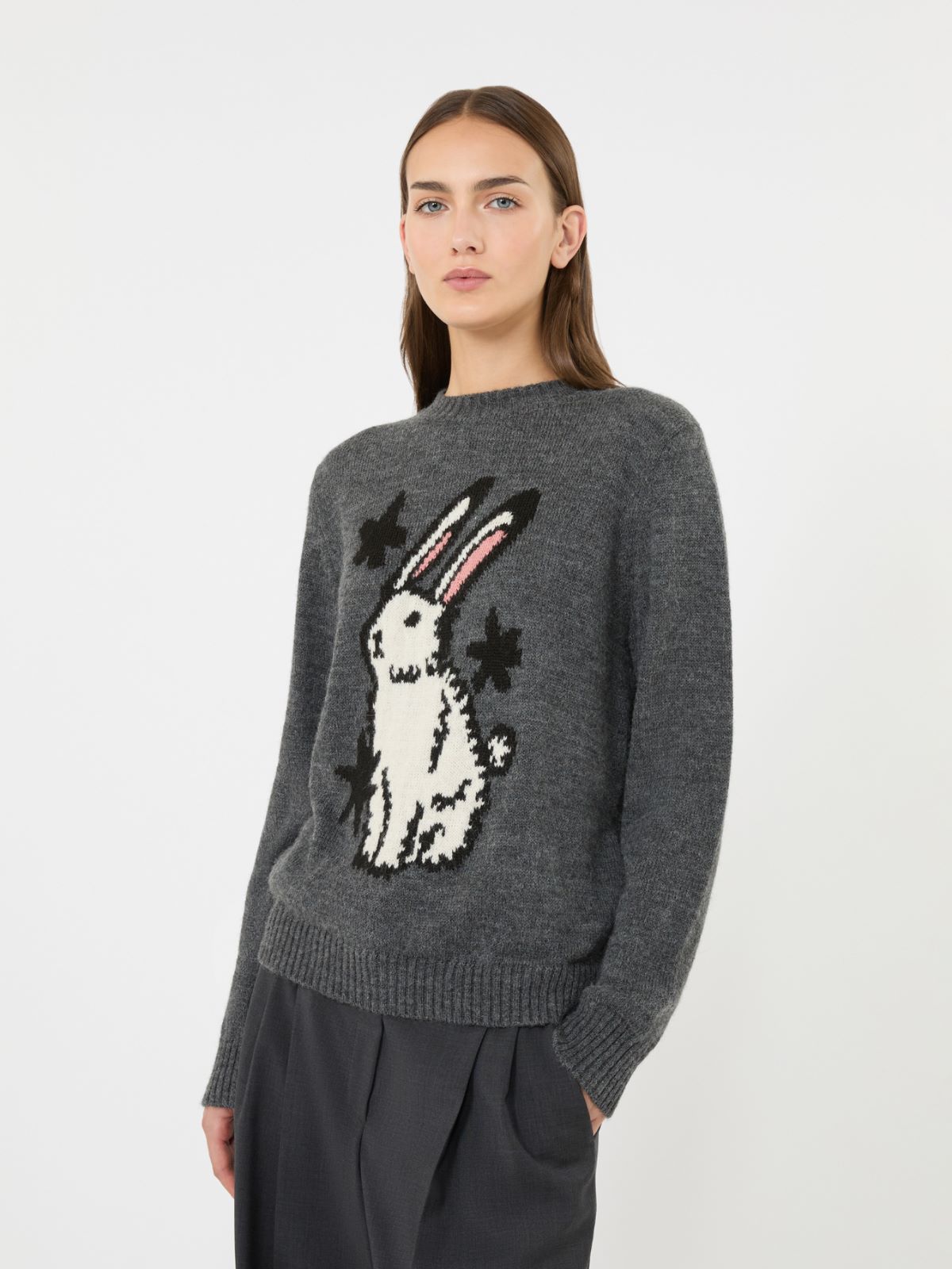 Alpaca and wool-blend yarn sweater - MEDIUM GREY - Max Mara - 4