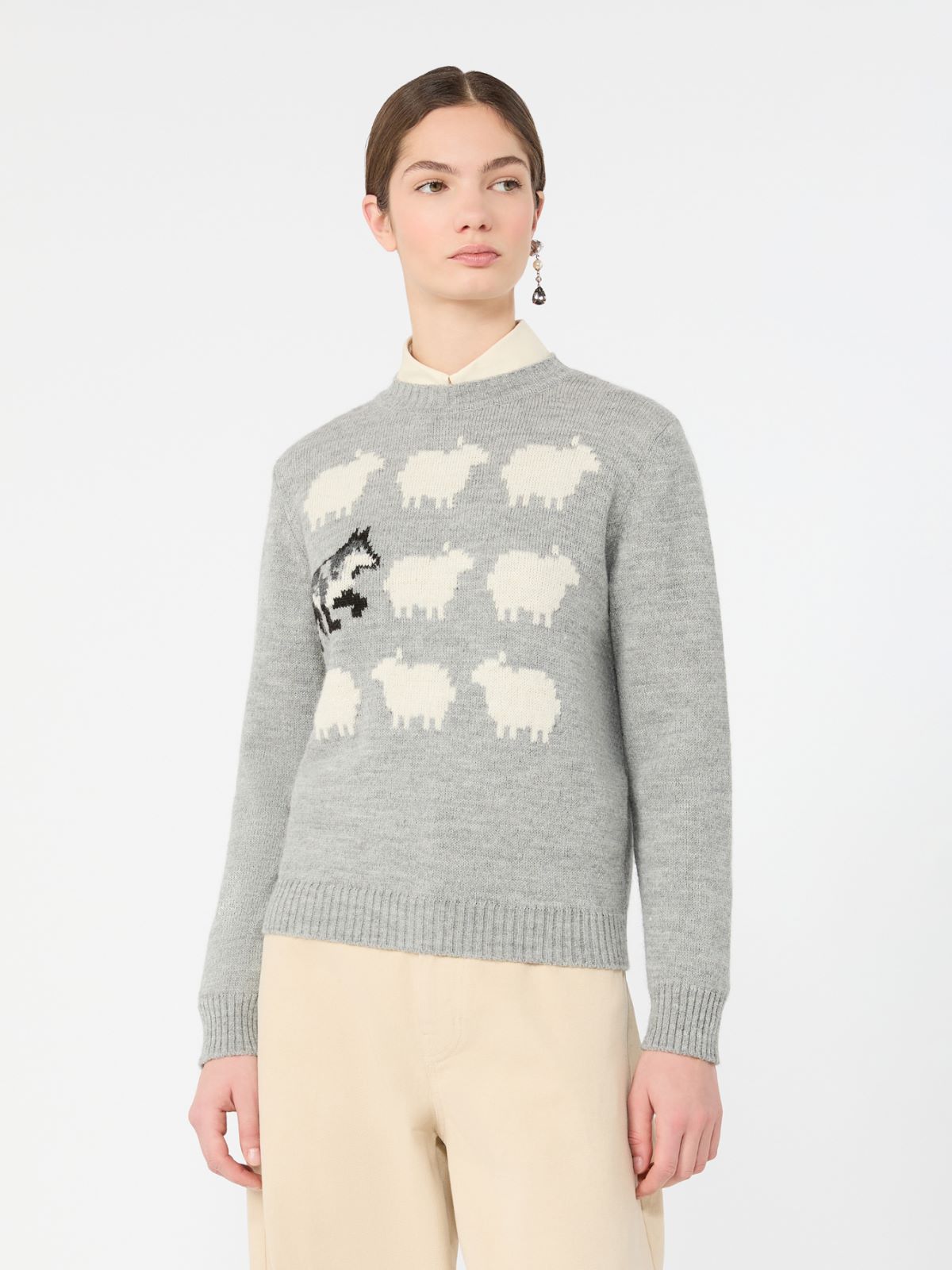 Maglia in filato di misto alpaca e lana - GRIGIO CHIARO - Max Mara - 2