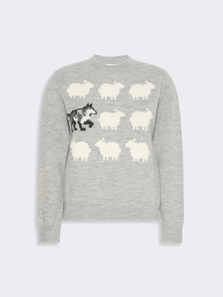 Maglia in filato di misto alpaca e lana - GRIGIO CHIARO