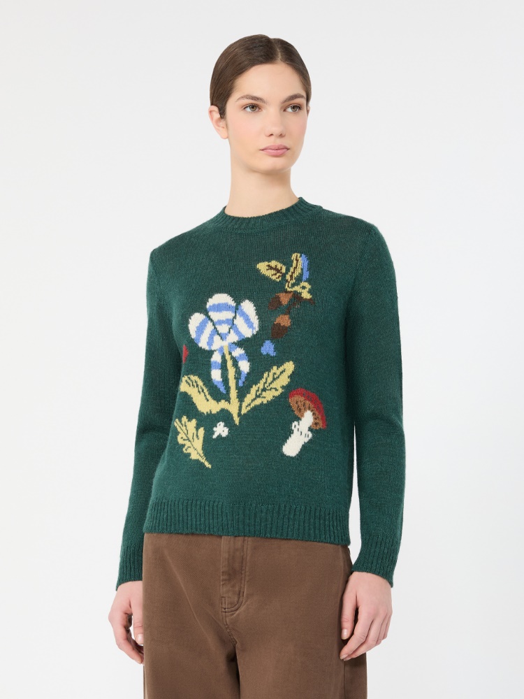 Maglia in filato di misto alpaca e lana - VERDE SCURO - Max Mara - 2