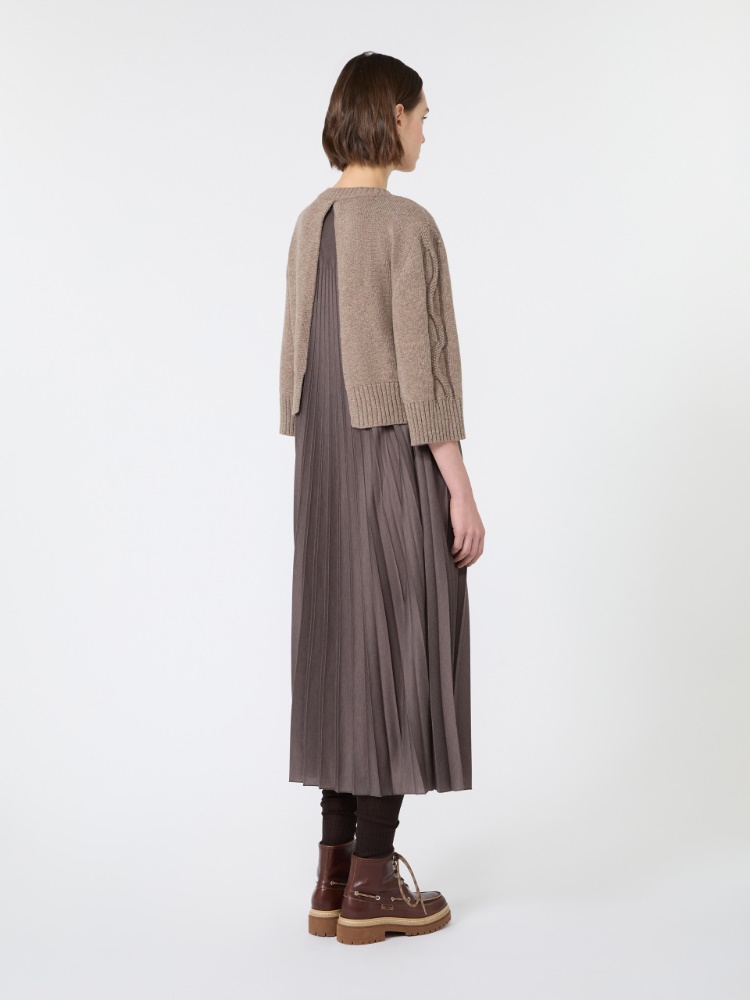 Jersey dress with a wool top - HAZELNUT BROWN - Max Mara - 3
