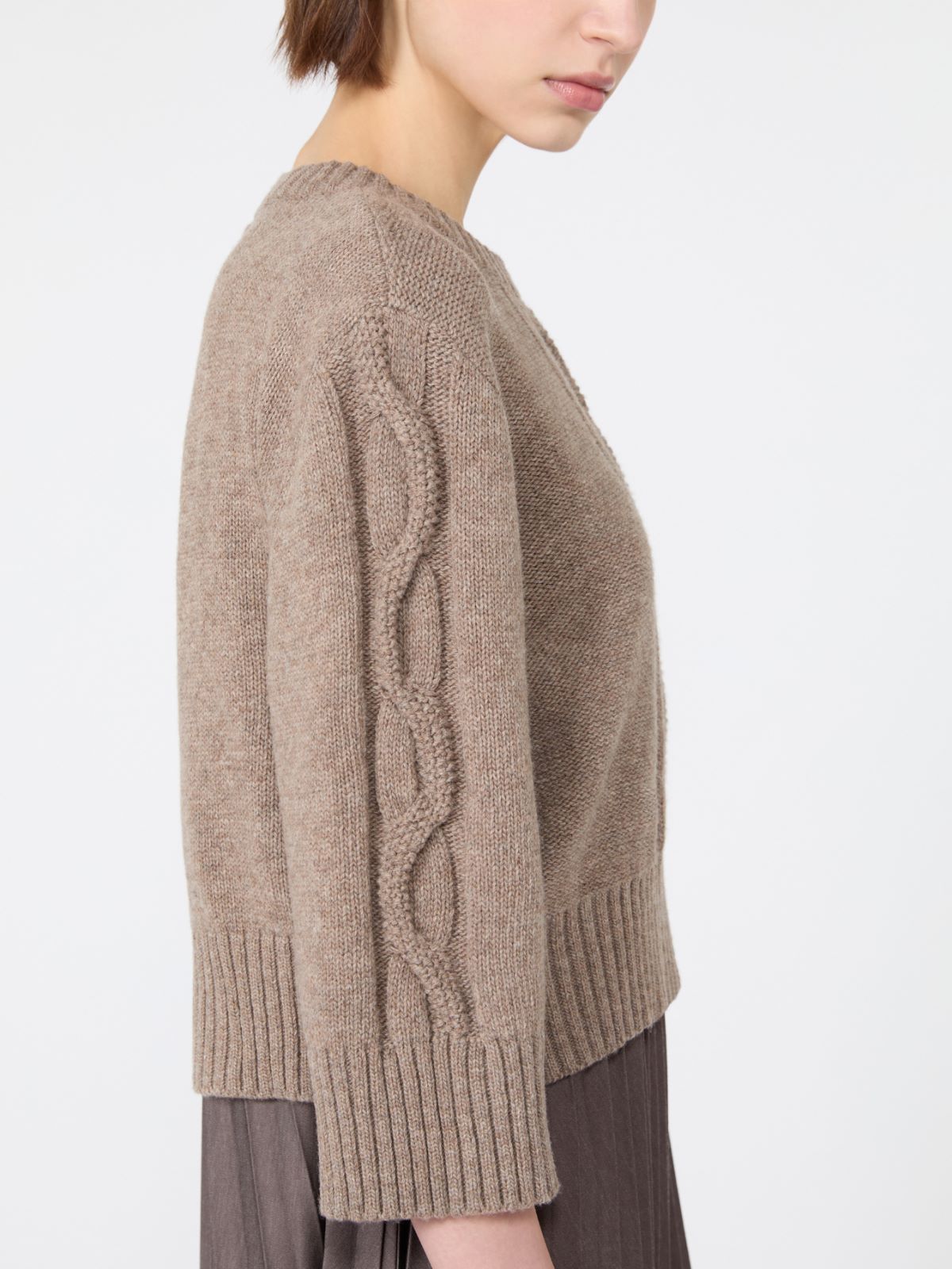 Jersey dress with a wool top - HAZELNUT BROWN - Max Mara - 4
