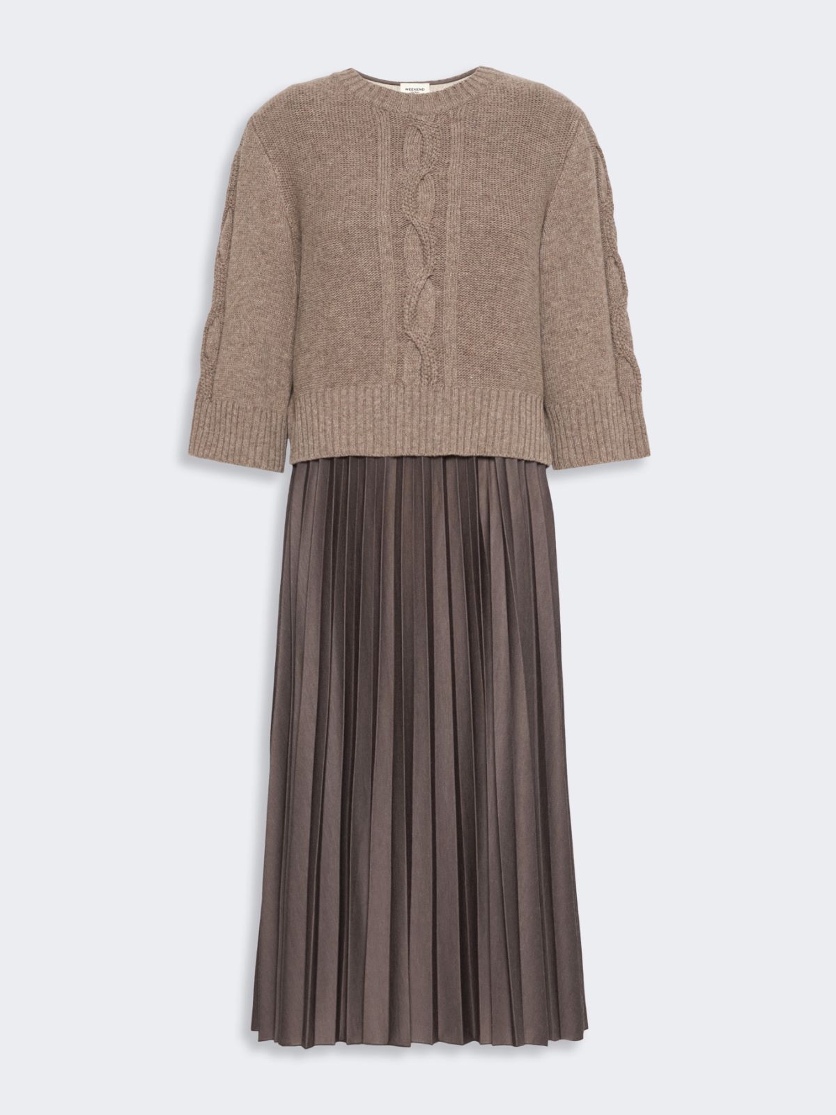 Jersey dress with a wool top - HAZELNUT BROWN - Max Mara - 6