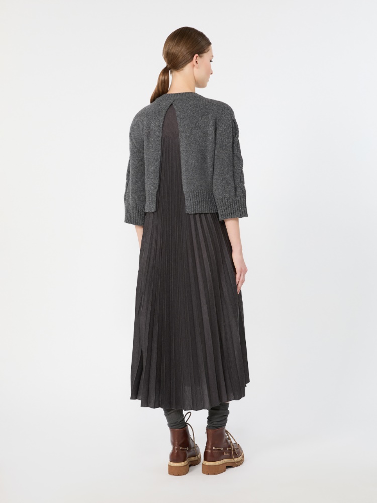 Jersey dress with a wool top - DARK GREY - Max Mara - 3