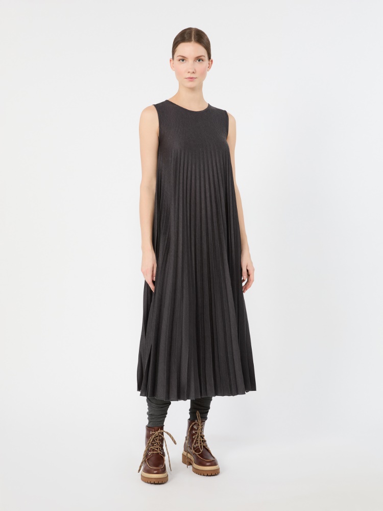 Jersey dress with a wool top - DARK GREY - Max Mara - 4