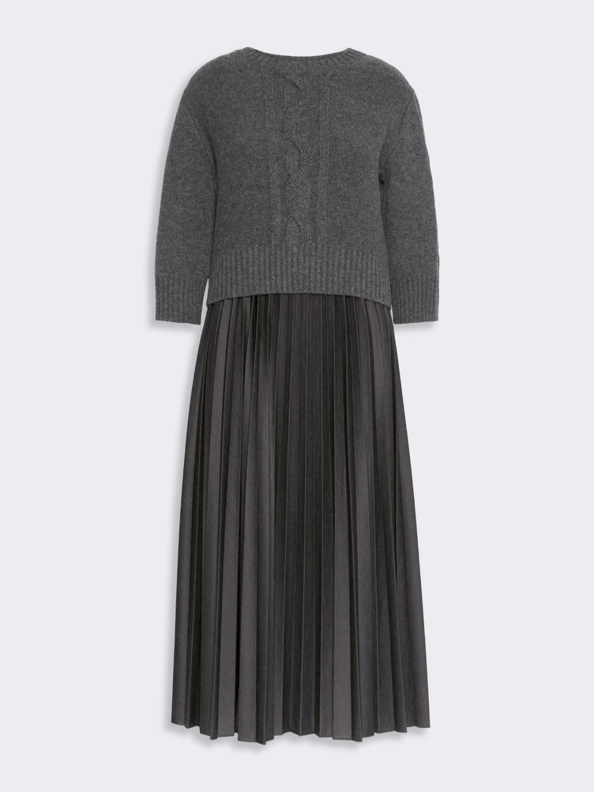 Jersey dress with a wool top - DARK GREY - Max Mara - 5
