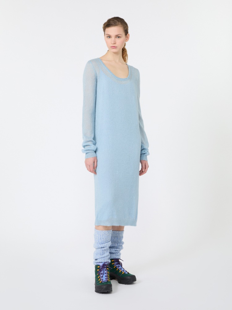 Mohair blend yarn midi dress - LIGHT BLUE - Max Mara - 2