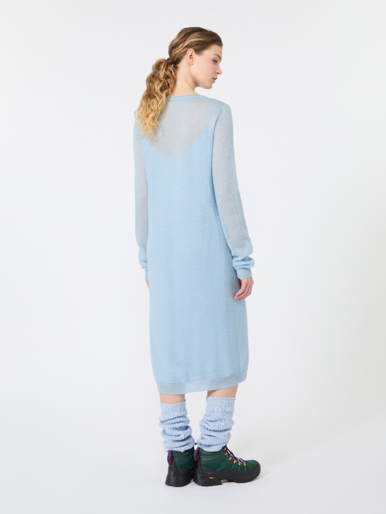 Mohair blend yarn midi dress - LIGHT BLUE - Max Mara - 3