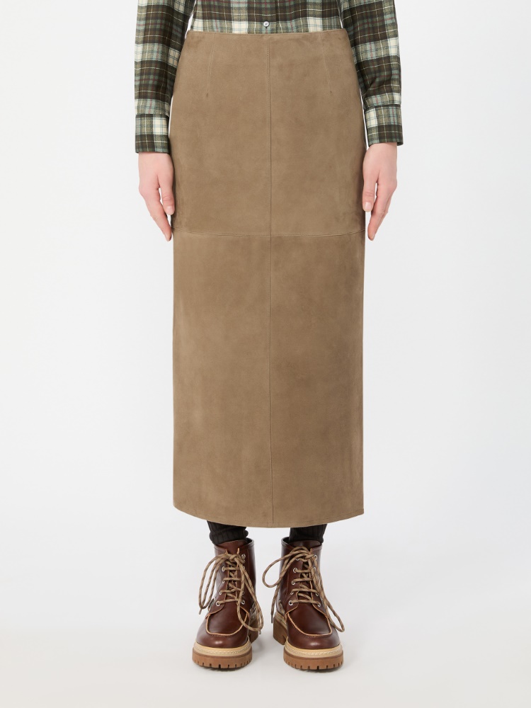 Suede skirt - KAKI - Max Mara - 2