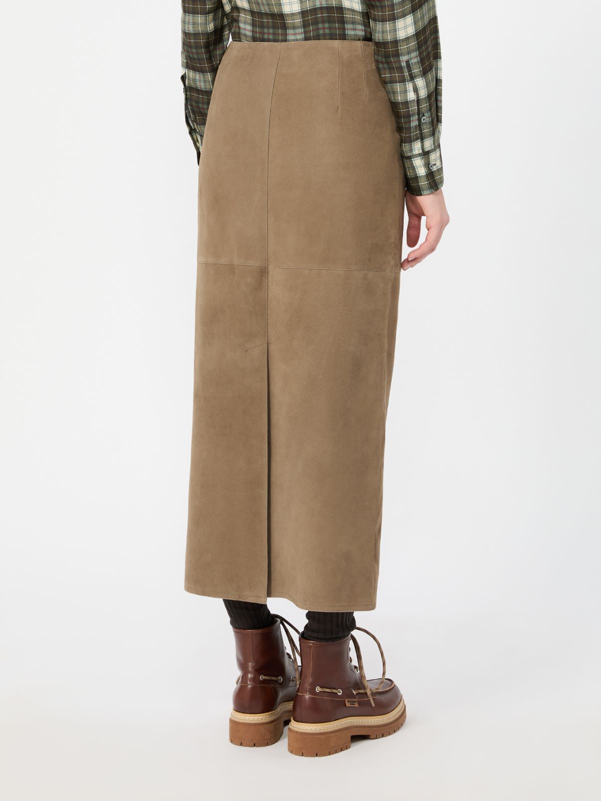 Suede skirt - KAKI - Max Mara - 3