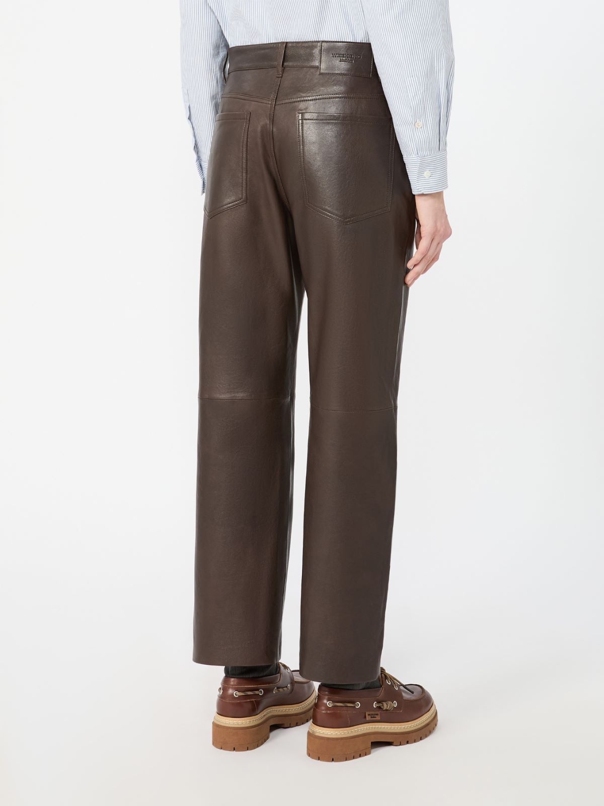 Nappa leather trousers - DARK BOWN - Max Mara - 3