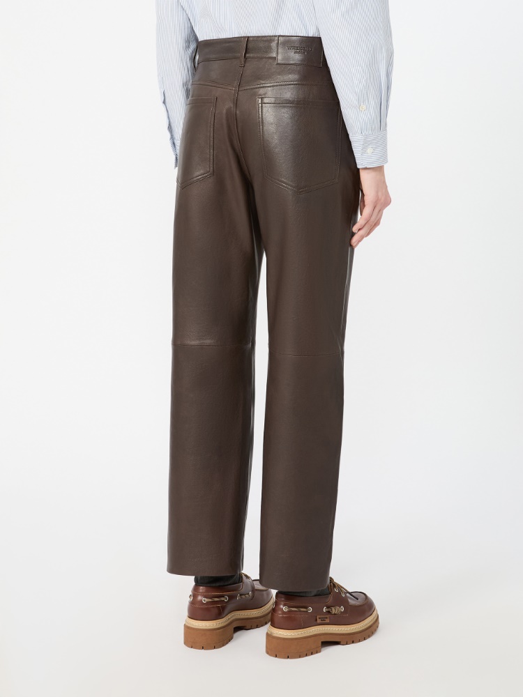 Nappa leather trousers - DARK BOWN - Max Mara - 3