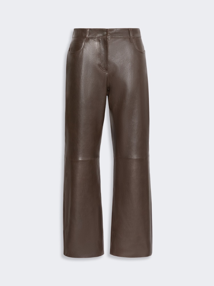 Nappa leather trousers - DARK BOWN - Max Mara - 4