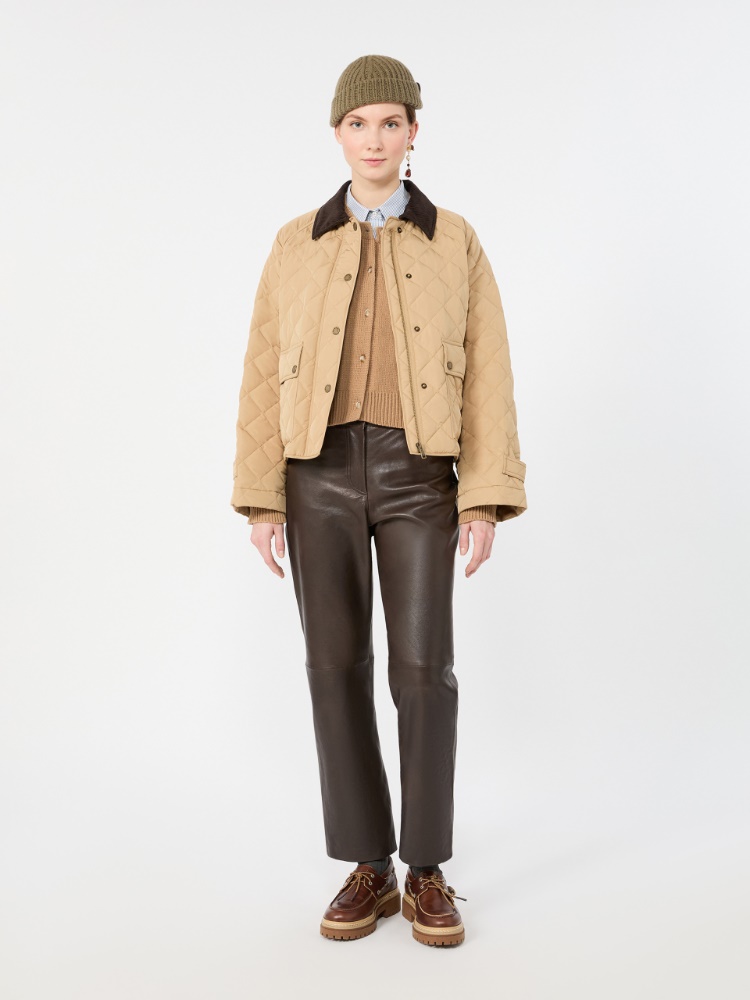 Nappa leather trousers - DARK BOWN