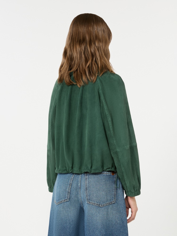 Suede jacket - DARK GREEN - 3
