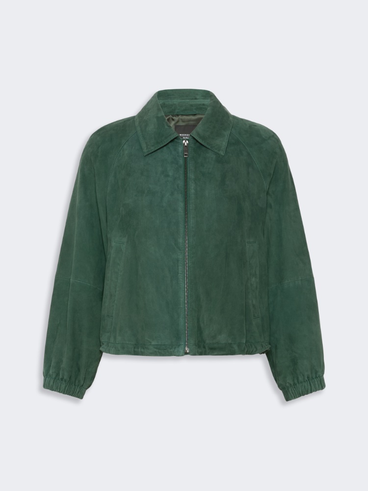 Suede jacket - DARK GREEN - 5