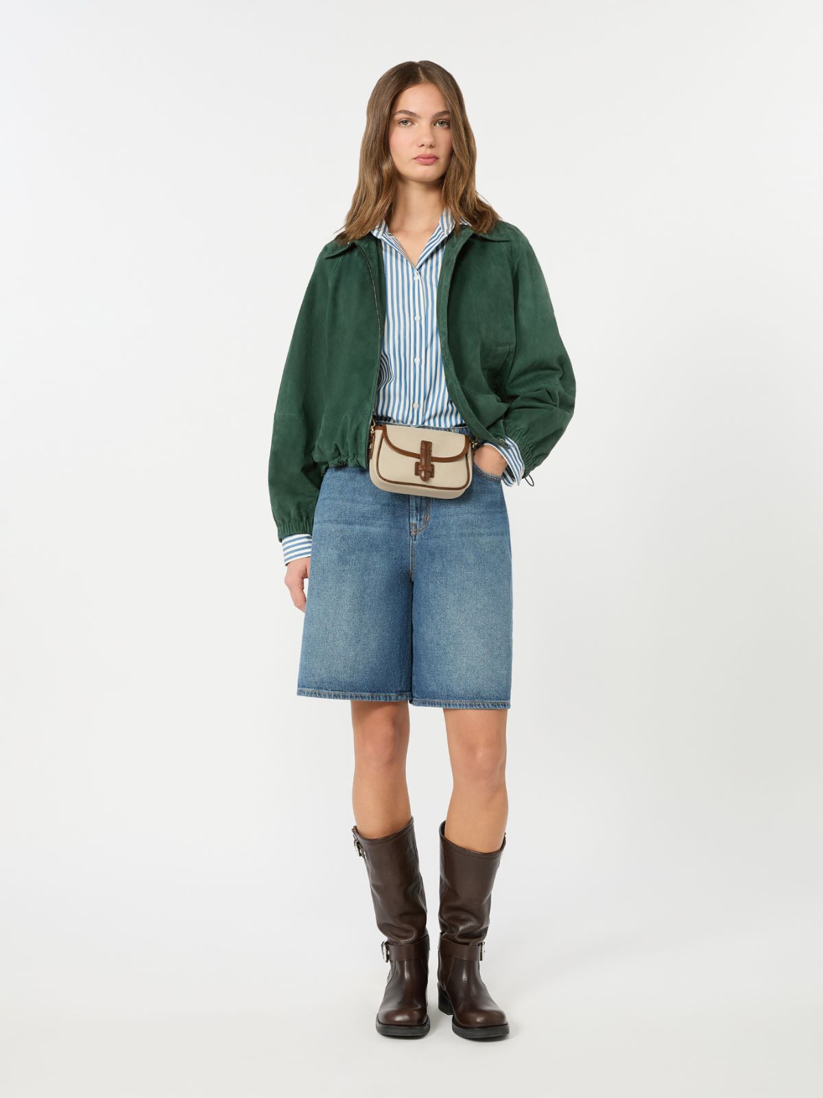 Suede jacket + DARK GREEN - Max Mara