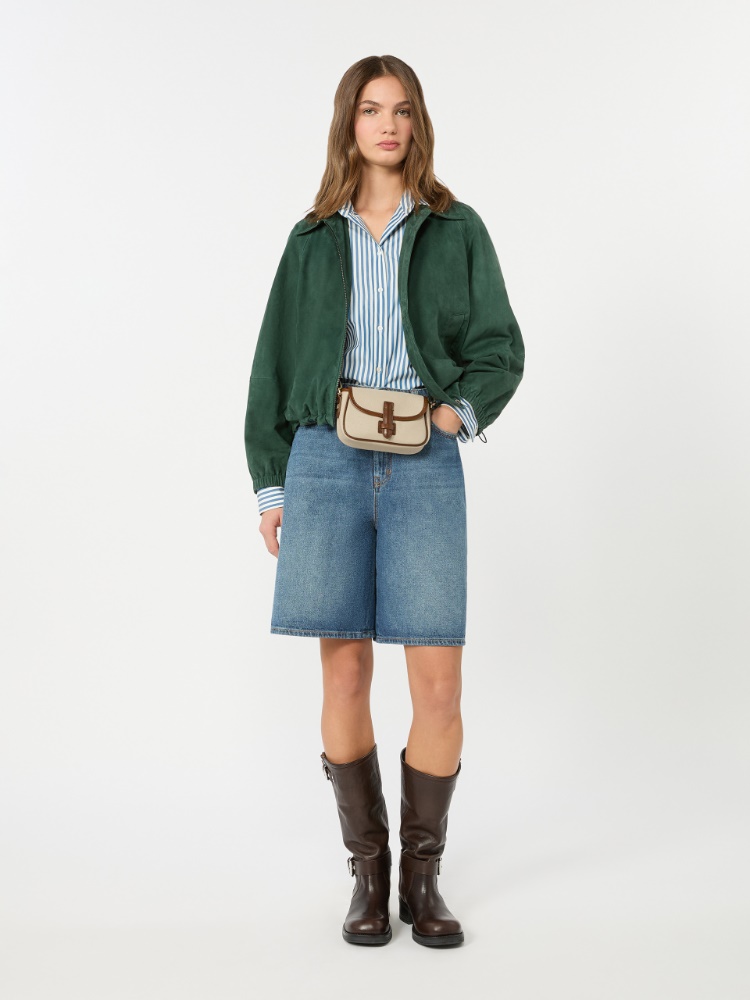 Suede jacket - DARK GREEN
