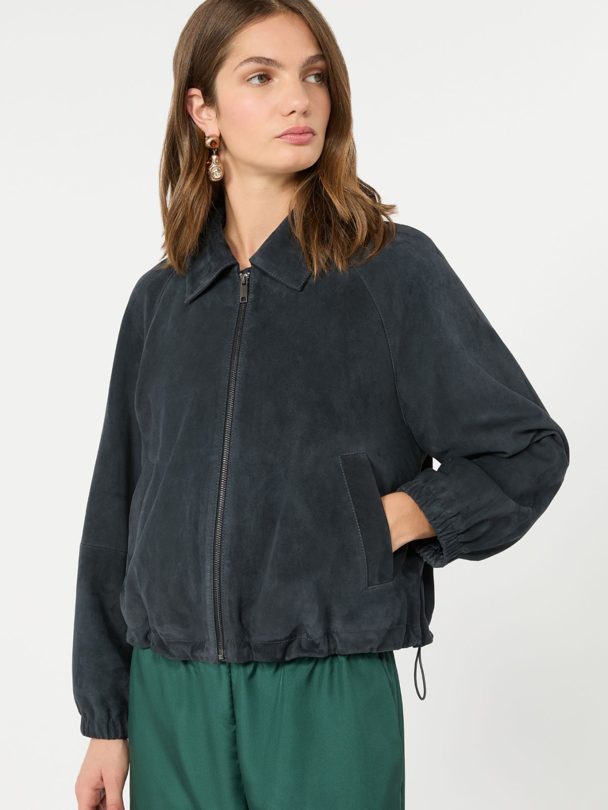 Suede jacket - NAVY - Max Mara - 4