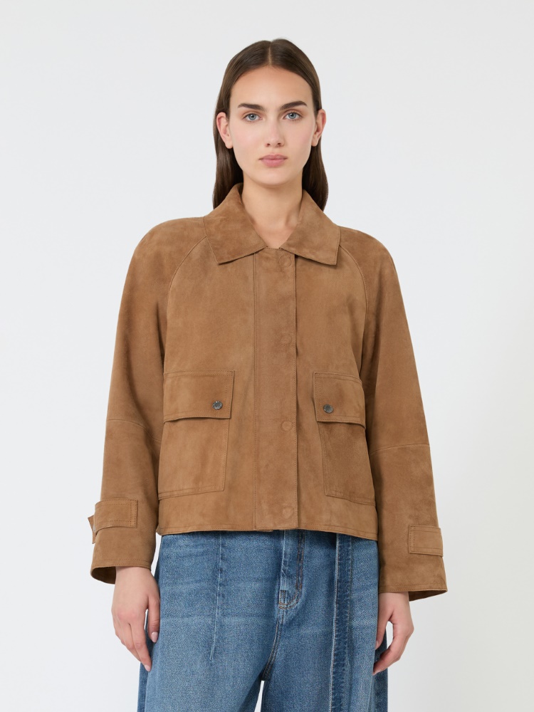 Soft suede jacket - HAZELNUT BROWN - 2