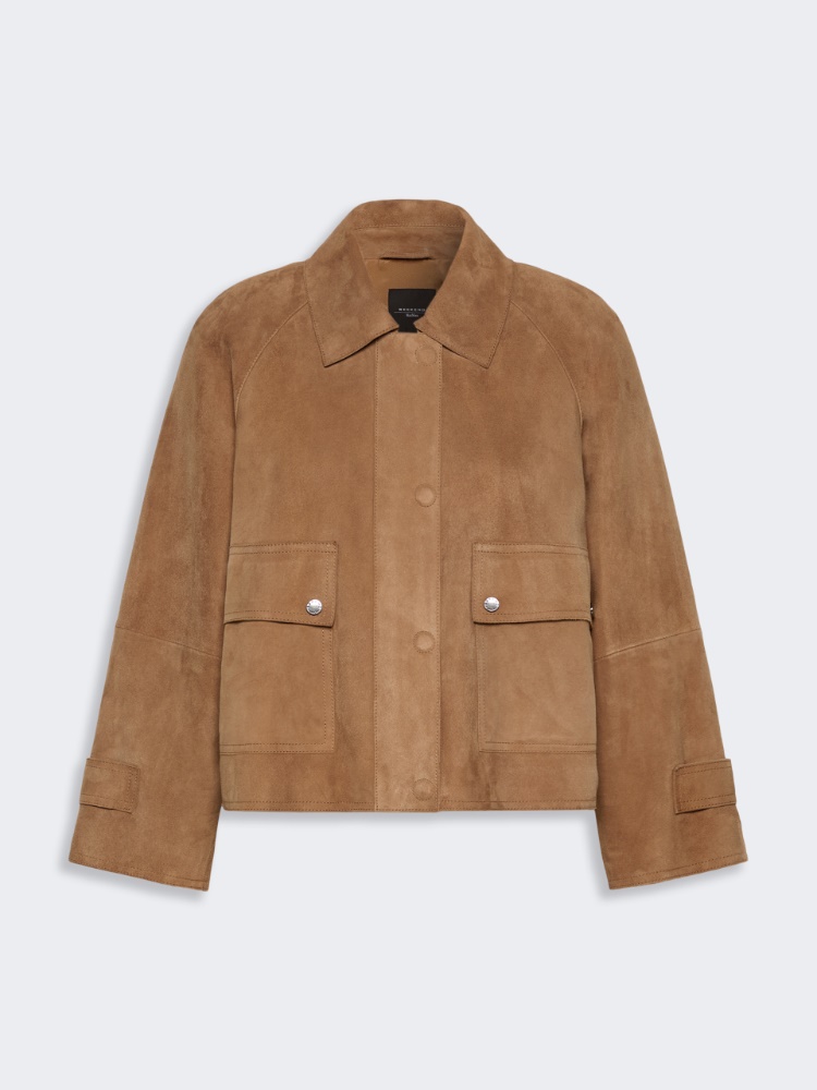 Soft suede jacket - HAZELNUT BROWN - 6
