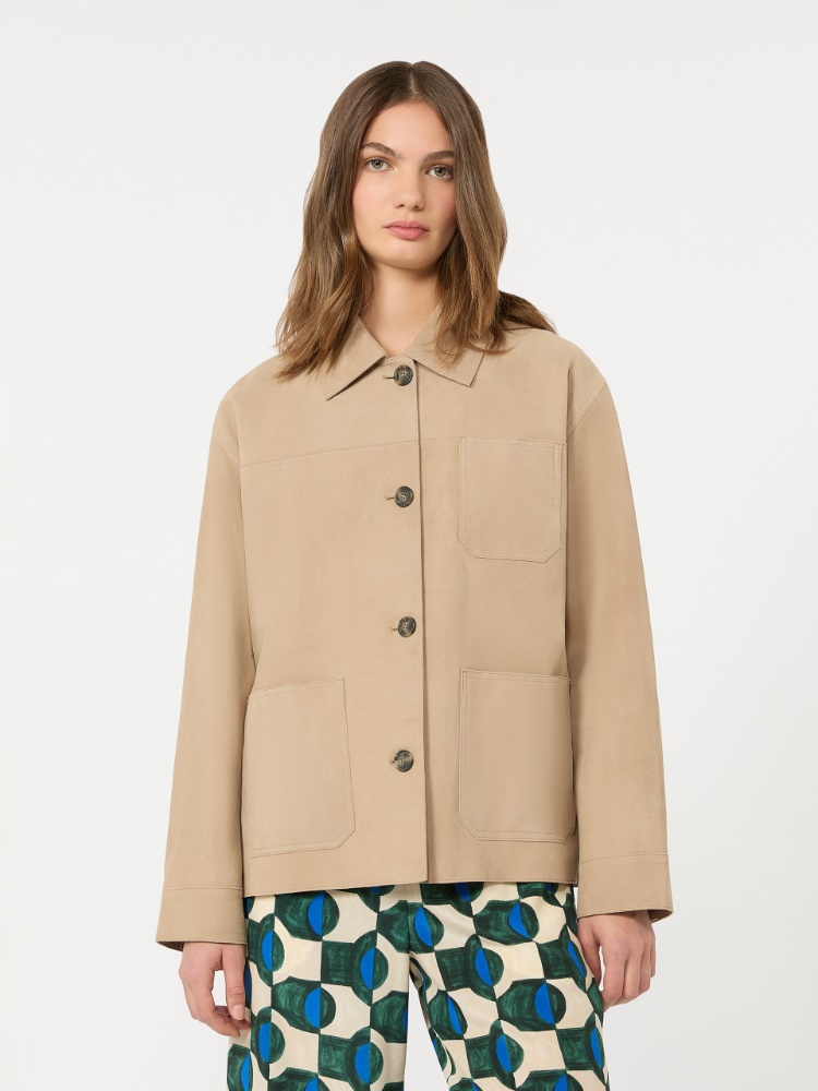 Suede pocket jacket - BEIGE - 2