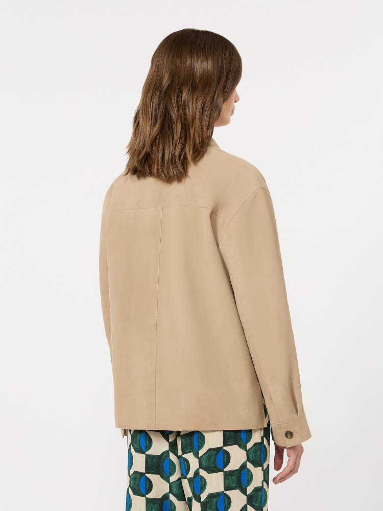 Suede pocket jacket - BEIGE - 3
