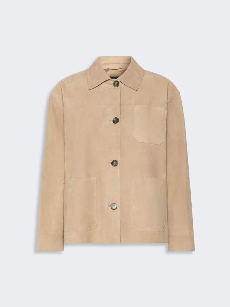 Suede pocket jacket - BEIGE - 5