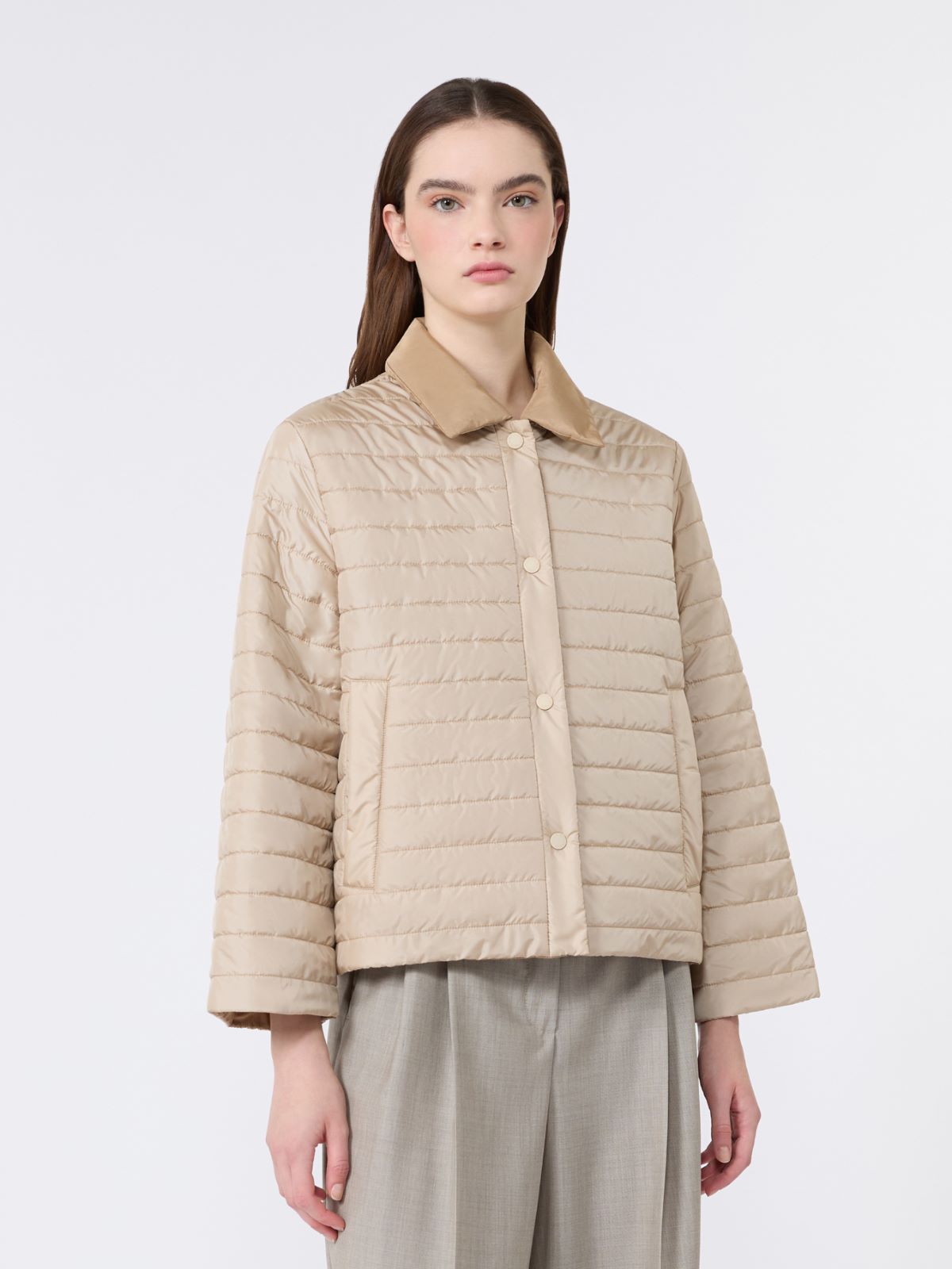 Reversible water-repellent taffeta padded jacket - CAMEL - Max Mara - 4