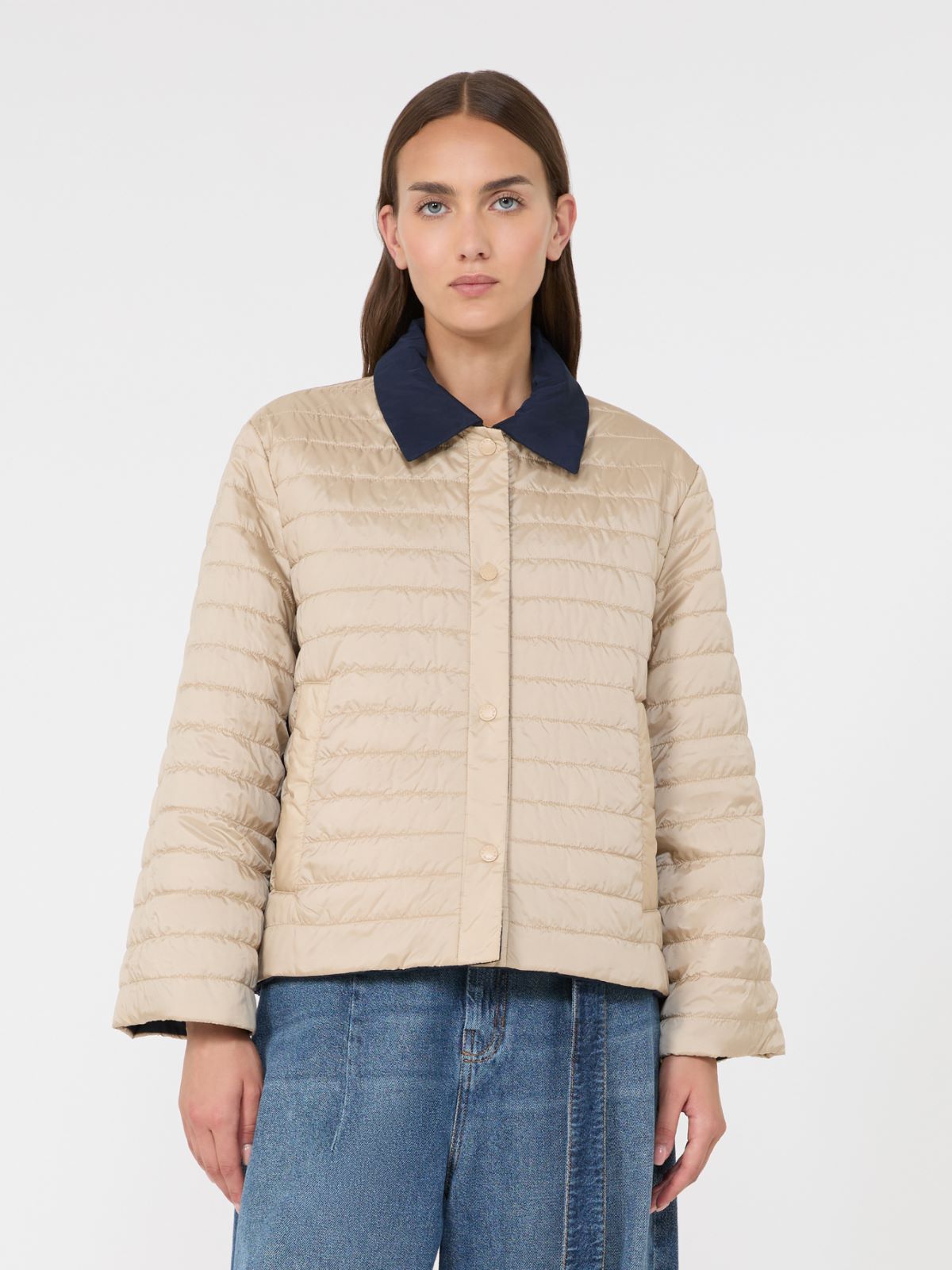 Reversible water-repellent taffeta padded jacket - NAVY - Max Mara - 5