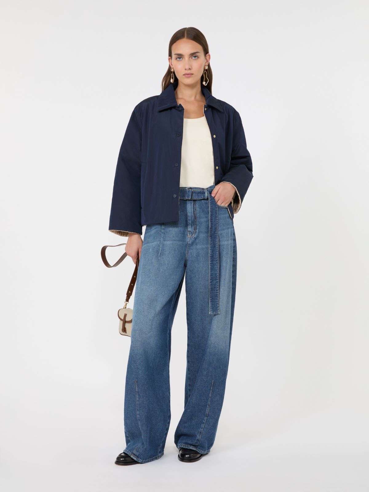 Reversible water-repellent taffeta padded jacket - NAVY - Max Mara