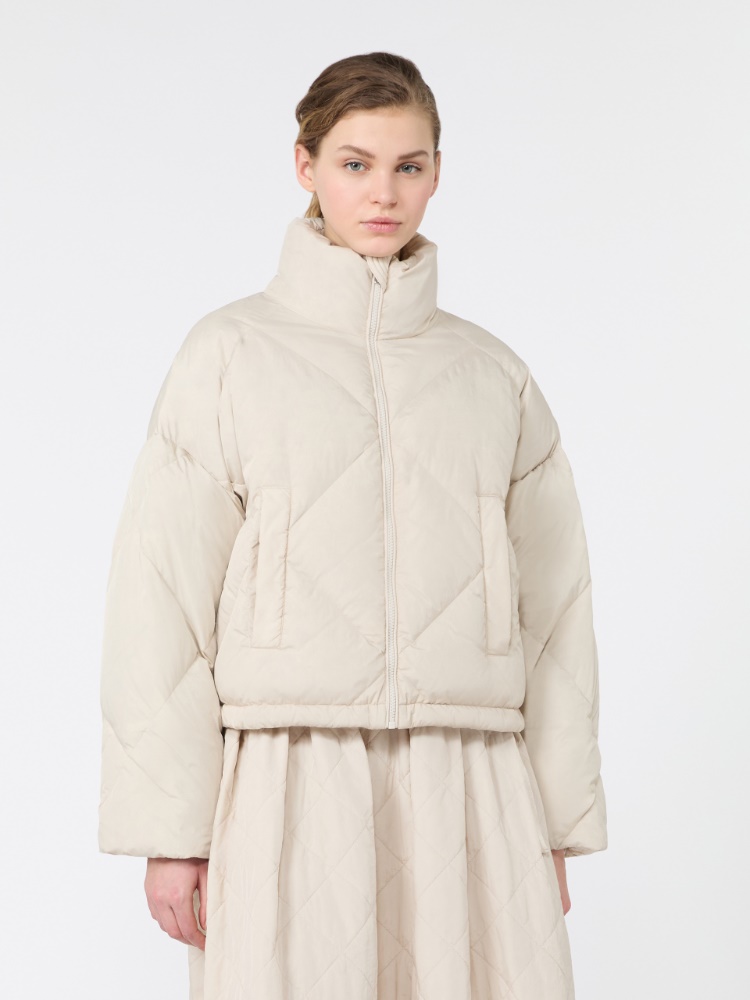 Short down jacket in technical plain-weave fabric - IVORY - Max Mara - 2