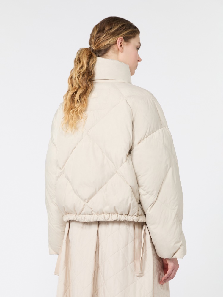 Short down jacket in technical plain-weave fabric - IVORY - Max Mara - 3