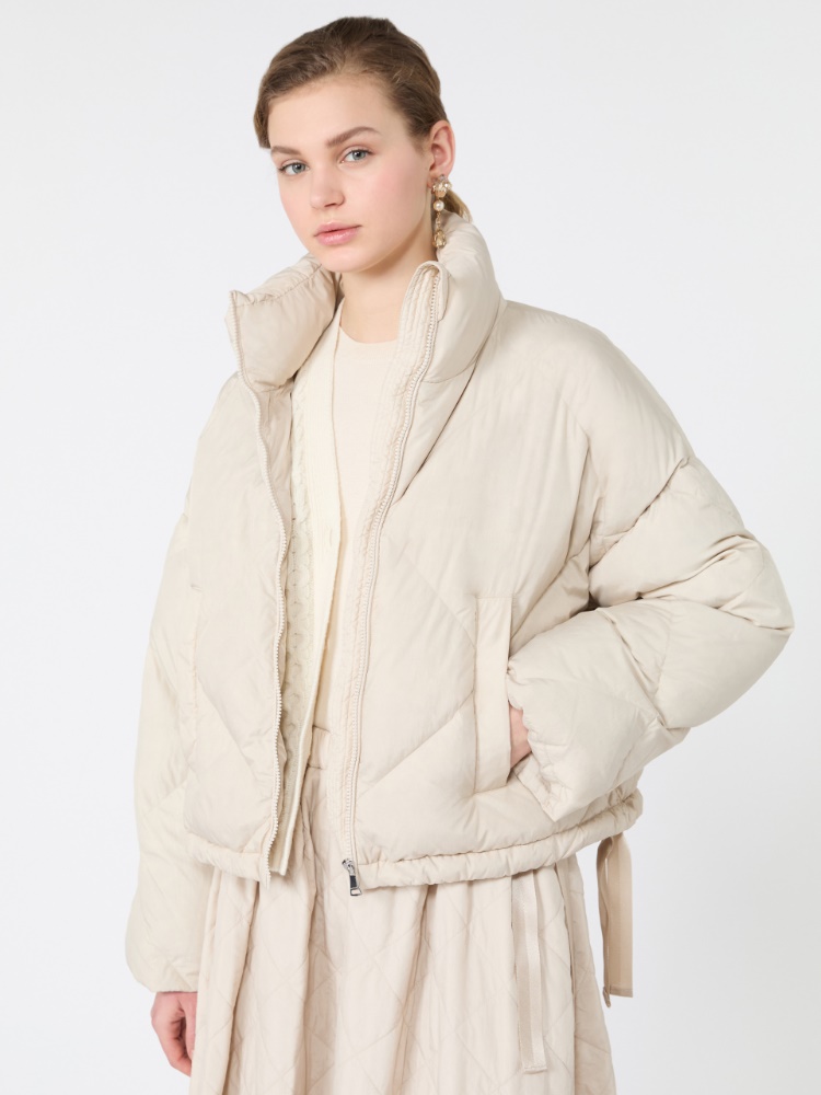 Short down jacket in technical plain-weave fabric - IVORY - Max Mara - 4