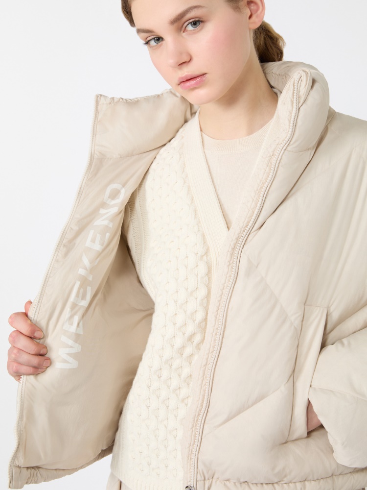 Short down jacket in technical plain-weave fabric - IVORY - Max Mara - 5