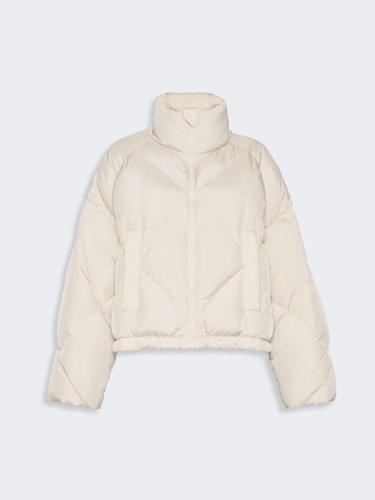 Short down jacket in technical plain-weave fabric - IVORY