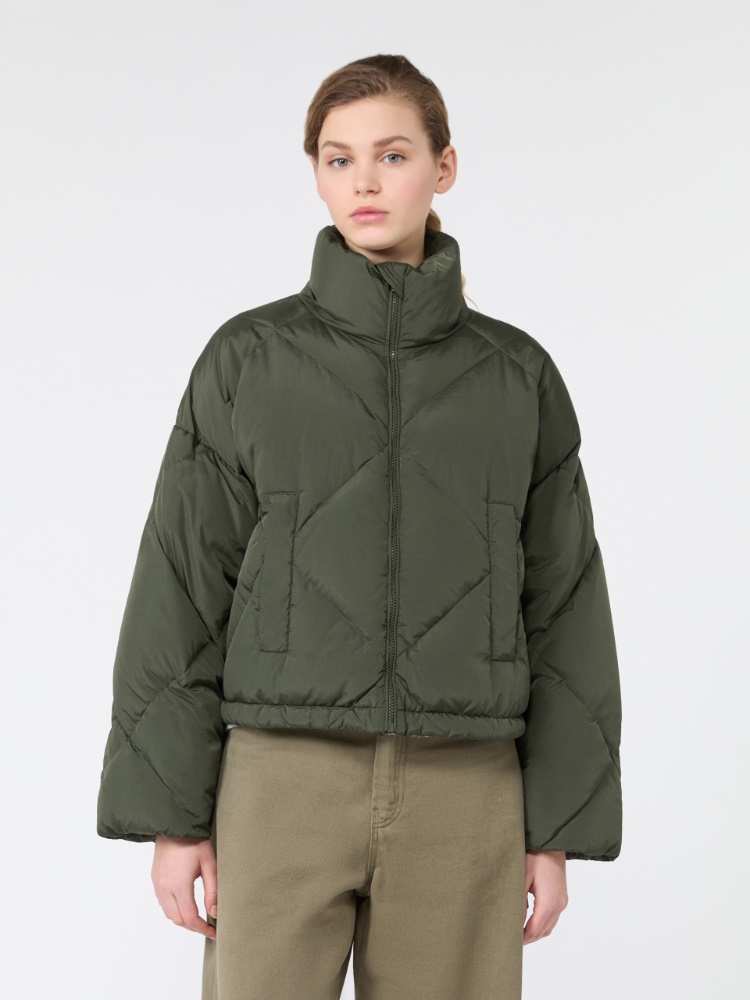 Short down jacket in technical plain-weave fabric - KAKI - Max Mara - 2