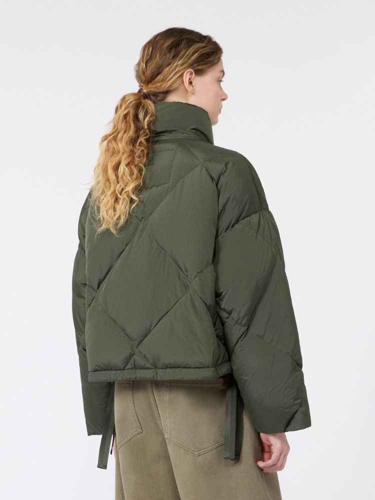 Short down jacket in technical plain-weave fabric - KAKI - Max Mara - 3
