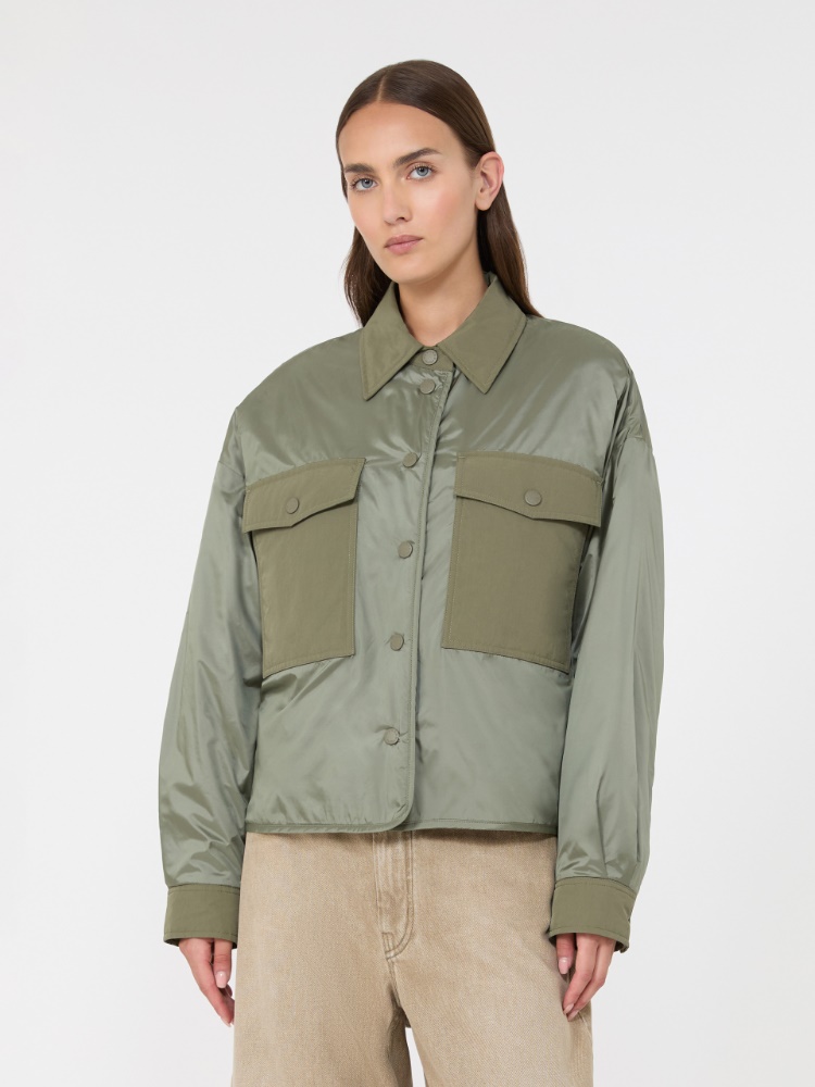 Reversible water-repellent canvas padded jacket - KAKI - Max Mara - 2