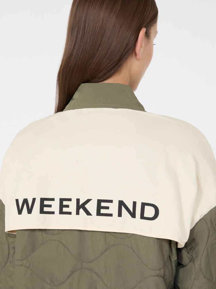 Reversible water-repellent canvas padded jacket - KAKI
