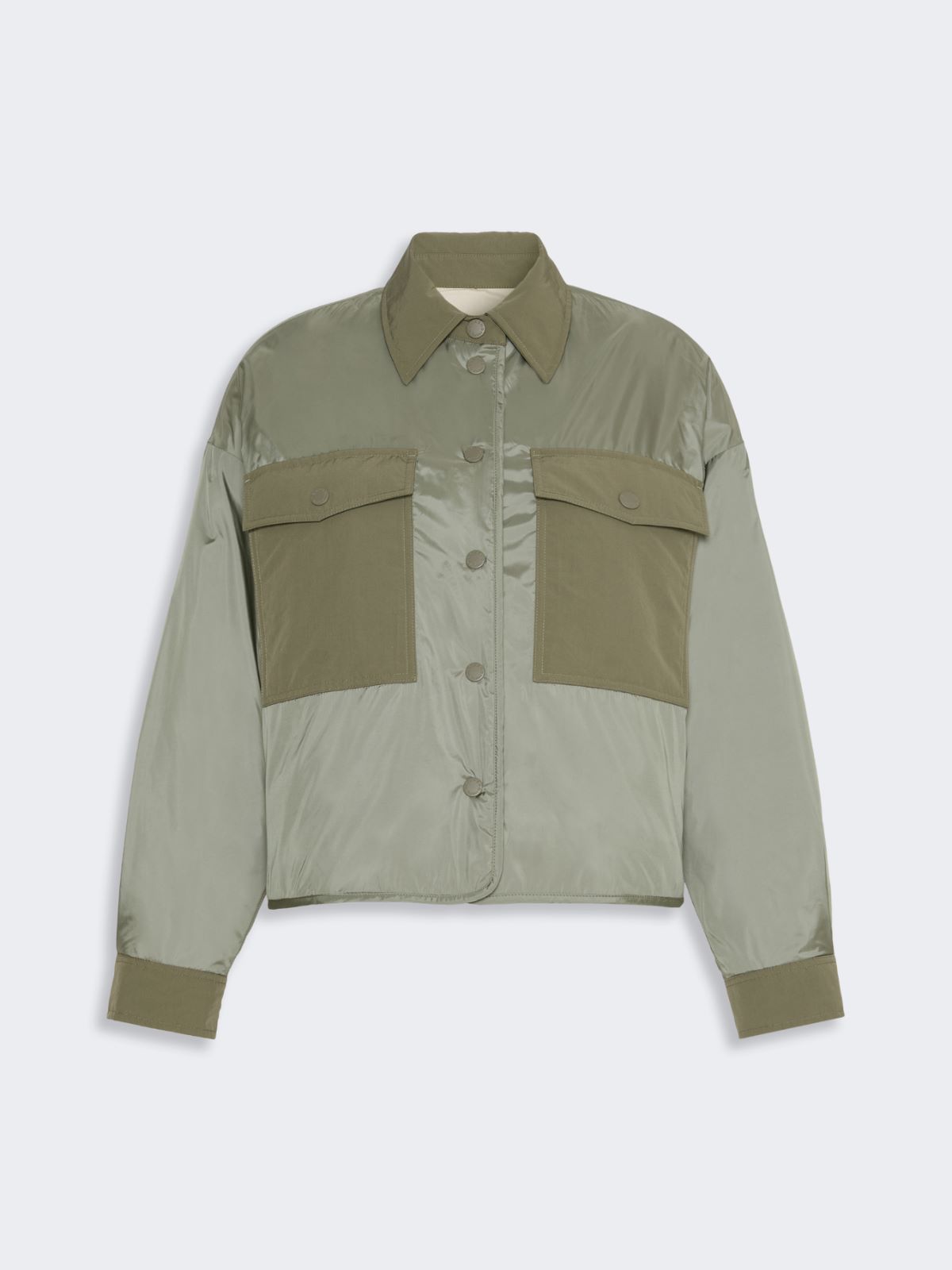 Reversible water-repellent canvas padded jacket - KAKI - Max Mara - 6