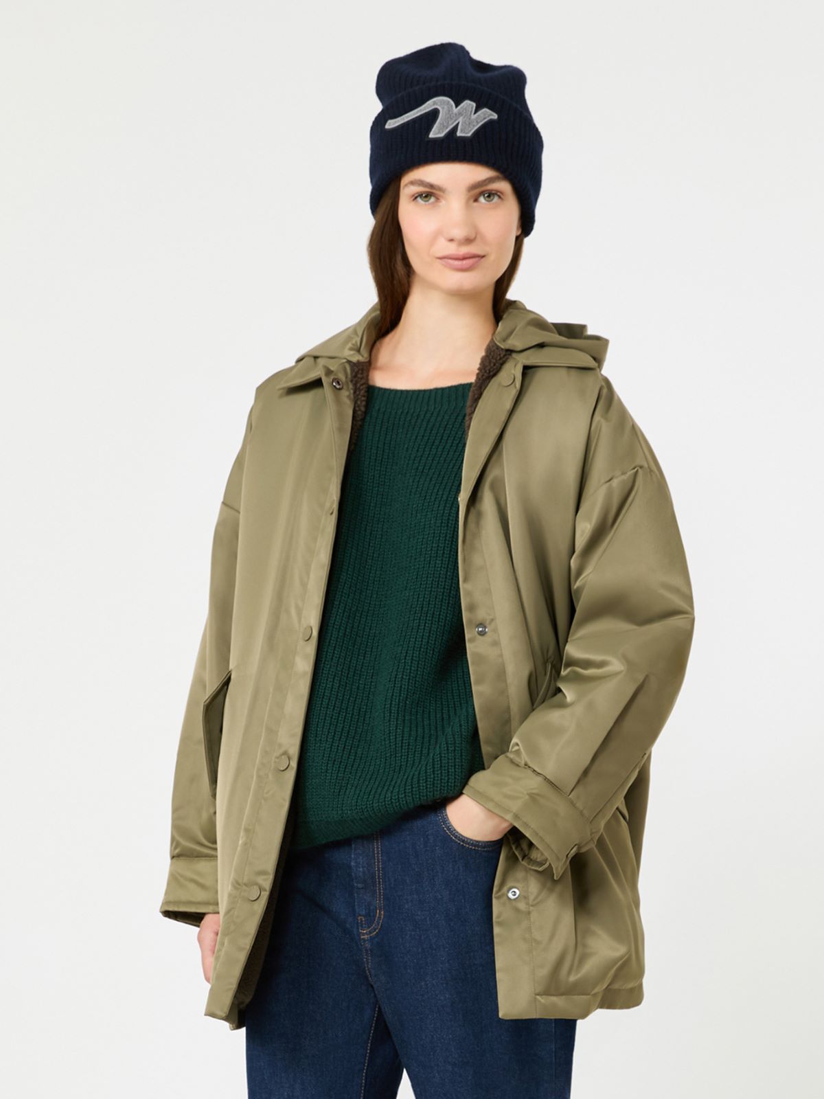 Reversible down jacket in water-repellent twill - KAKI - Max Mara - 4