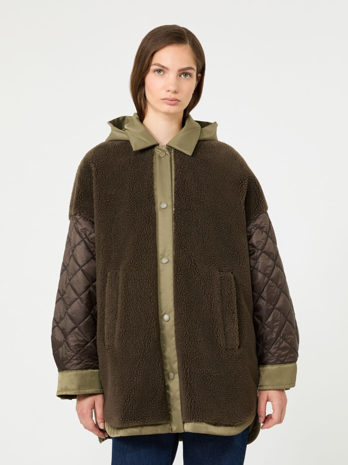 Reversible down jacket in water-repellent twill - KAKI - Max Mara - 4