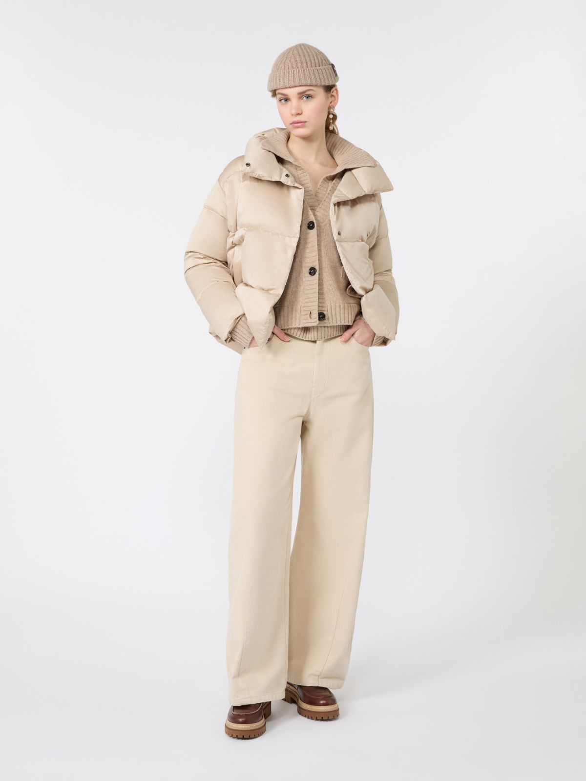 Short down jacket in technical satin - SAND - Max Mara