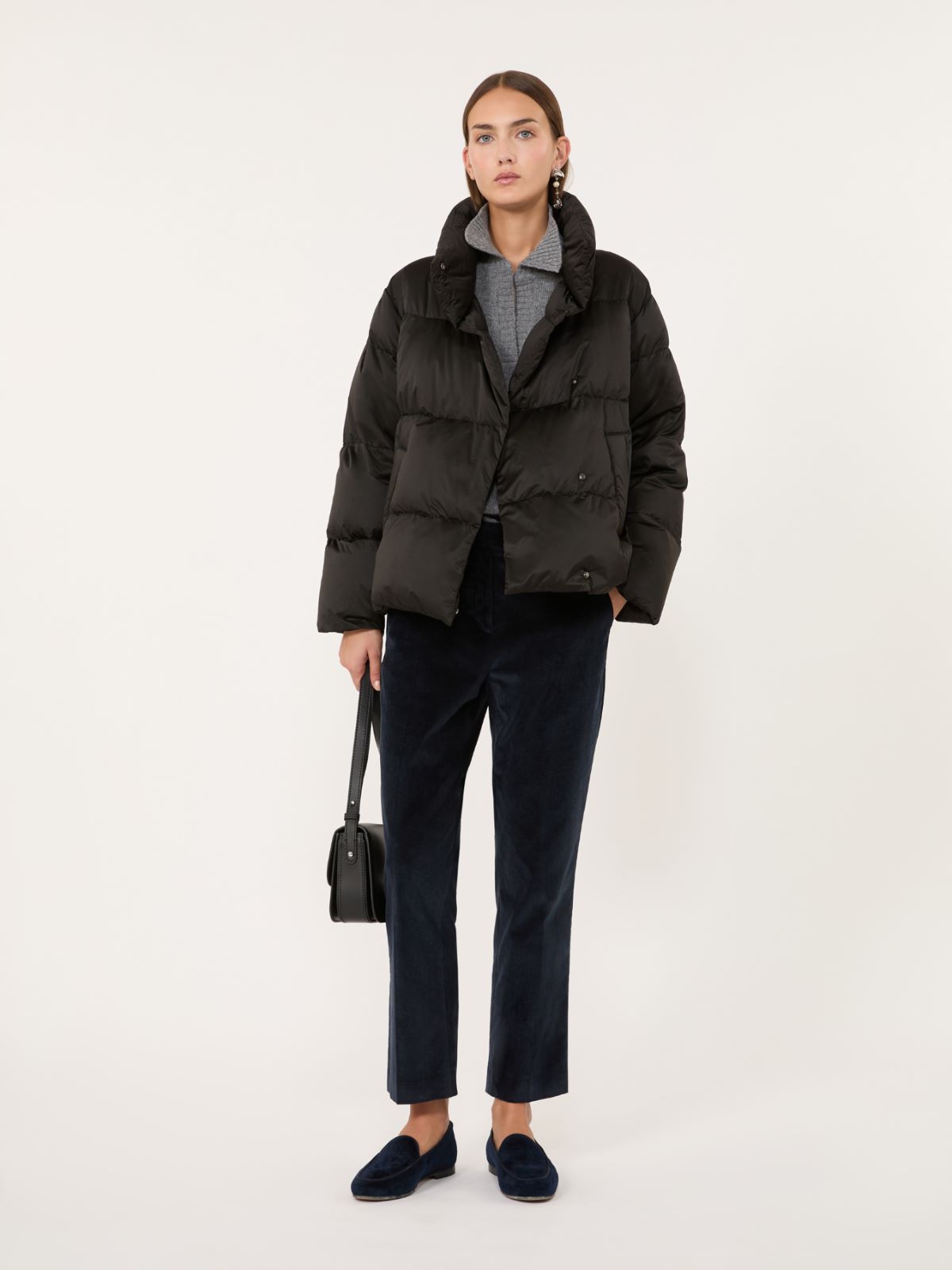 Short down jacket in technical satin + BLACK - Max Mara