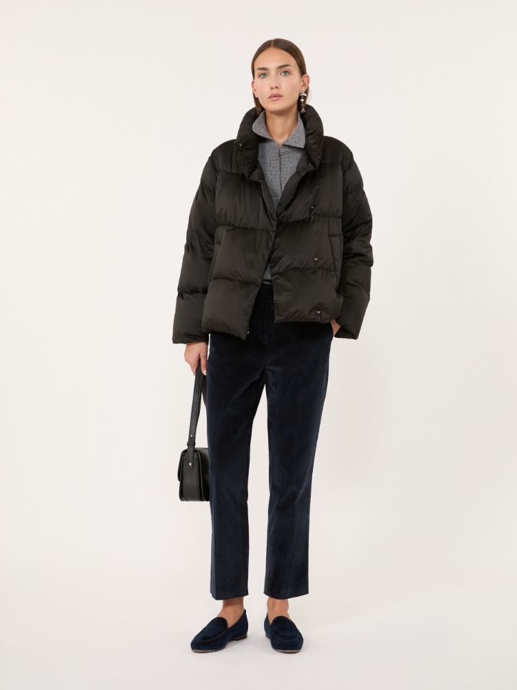 Short down jacket in technical satin - BLACK