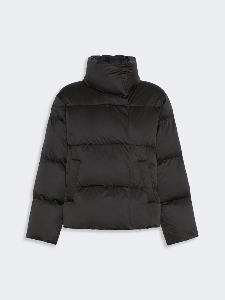 Short down jacket in technical satin - BLACK