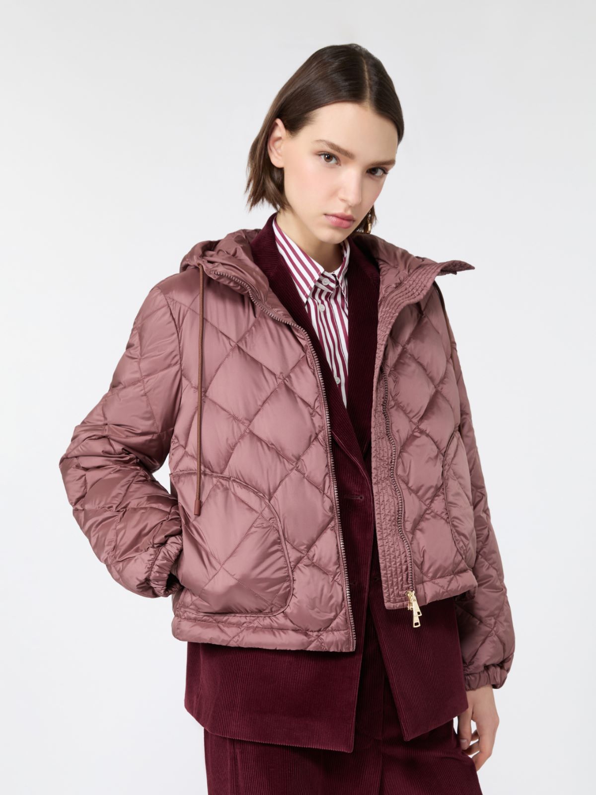 Padded jacket in water-repellent plain-weave fabric - WINE-COLOURED - Max Mara - 4